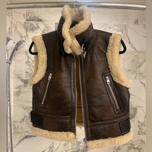 Zara cropped double faced vest